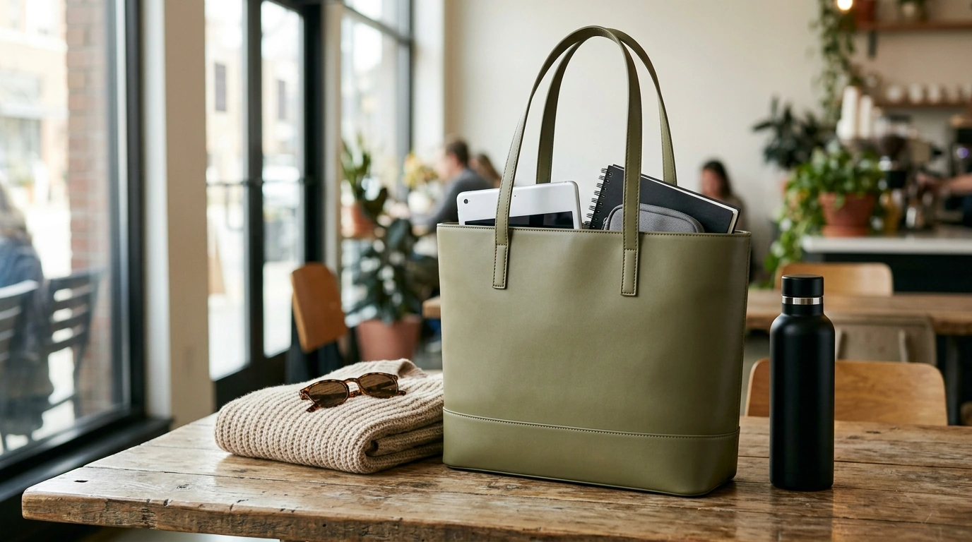 Synthetic Leather Casual Tote: Structured, Easy Everyday Carry