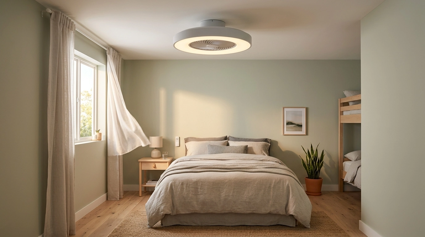 26.7in Bladeless Fandelier: Low-Profile Fan + Light