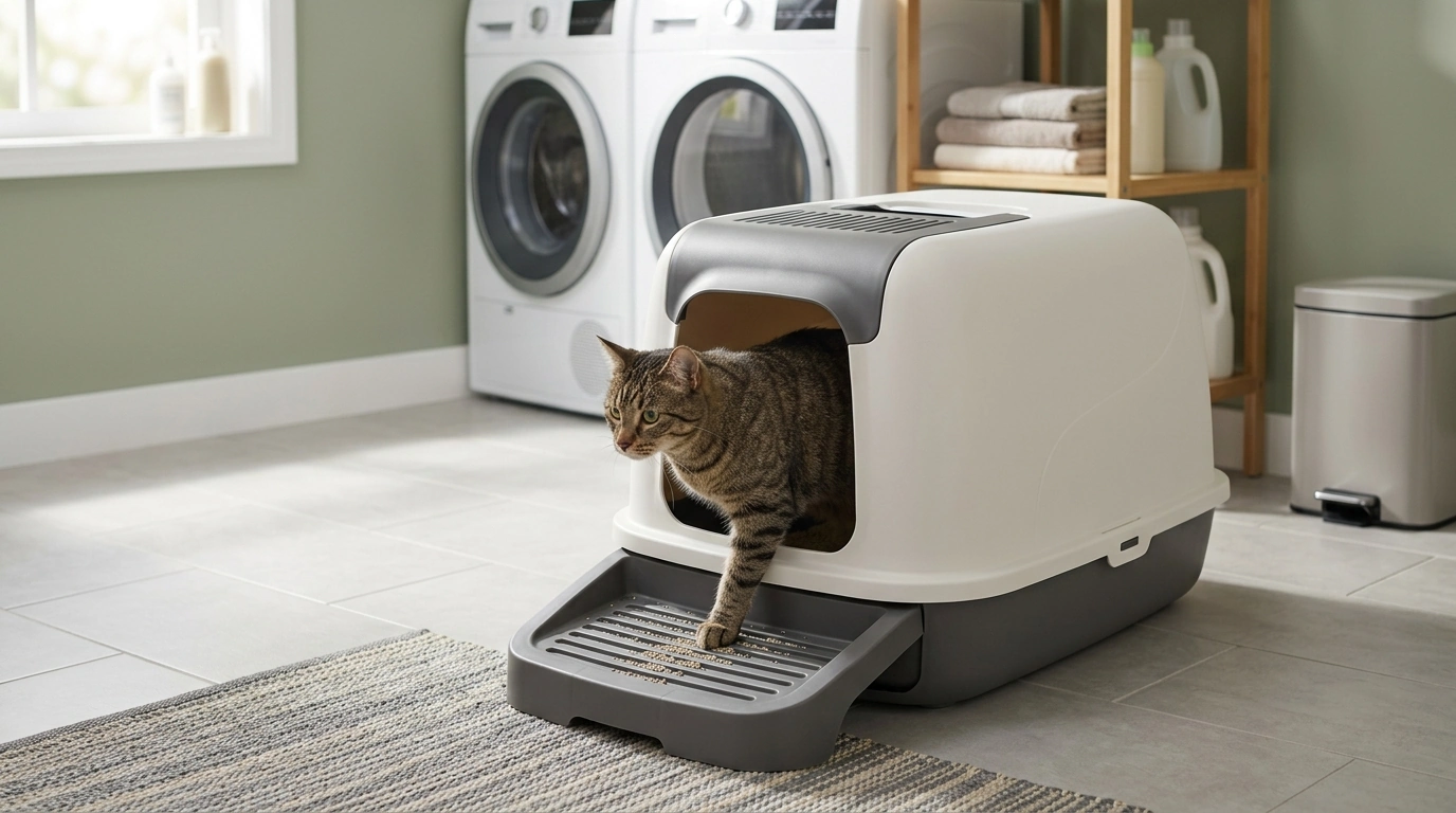 Cleaner Homes: Large Enclosed Cat Litter Box Deodorant