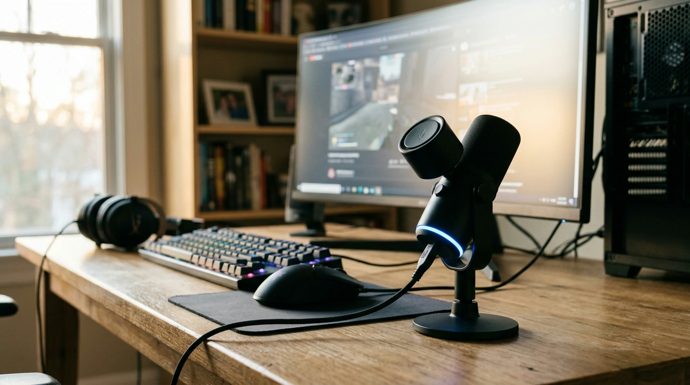 USB RGB Gaming Mic: Noise Canceling + One-Touch Mute