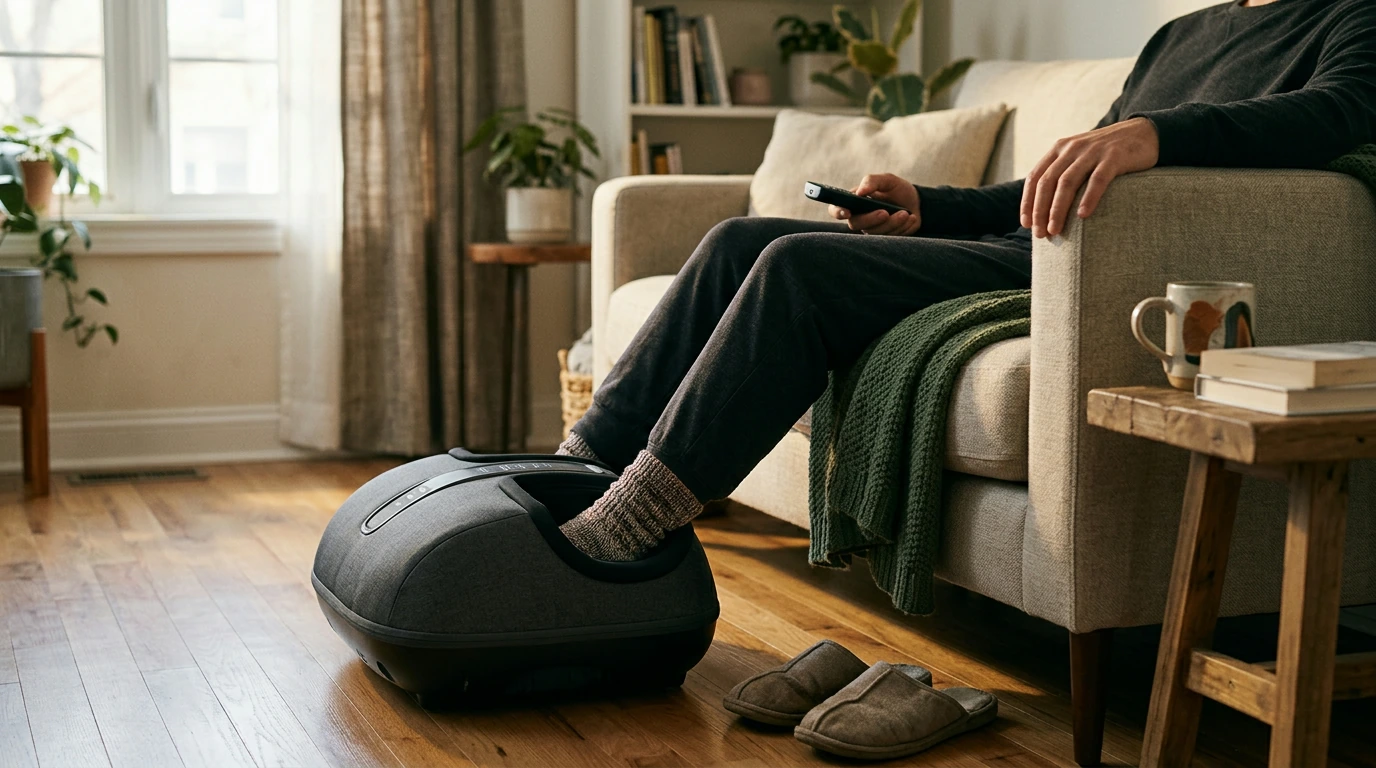 Remote-Control Foot & Calf Massager With Heat Relief