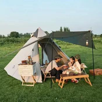 Waterproof 3–4 Person Pyramid Tent for Wind & Rain